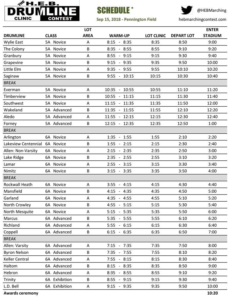 HEB Marching Contest Past Contests, Events, and Festivals Archive